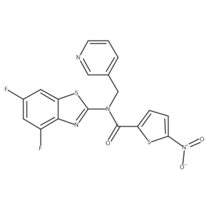 N-(4,6-difluorobenzo[d]thiazol-2-yl)-5-nitro-N-(pyridin-3-ylmethyl)thiophene-2-carboxamide结构式