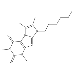 8-hexyl-1,3,6,7-tetramethyl-1H-imidazo[2,1-f]purine-2,4(3H,8H)-dione结构式