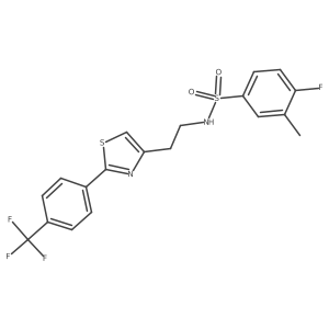 4-fluoro-3-methyl-N-(2-(2-(4-(trifluoromethyl)phenyl)thiazol-4-yl)ethyl)benzenesulfonamide结构式