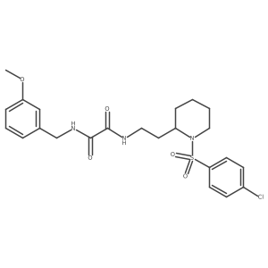 N1-(2-(1-((4-chlorophenyl)sulfonyl)piperidin-2-yl)ethyl)-N2-(3-methoxybenzyl)oxalamide结构式