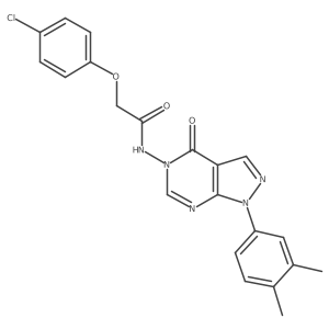 2-(4-chlorophenoxy)-N-(1-(3,4-dimethylphenyl)-4-oxo-1H-pyrazolo[3,4-d]pyrimidin-5(4H)-yl)acetamide结构式