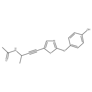 N-(4-(2-(4-hydroxyphenoxy)thiazol-5-yl)but-3-yn-2-yl)acetamide结构式
