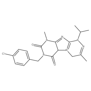 7-[(4-Chlorophenyl)methyl]-3,9-dimethyl-1-propan-2-yl-4,5a-dihydropurino[8,7-c][1,2,4]triazin-5-ium-6,8-dione Structure