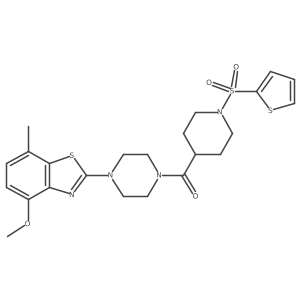 (4-(4-Methoxy-7-methylbenzo[d]thiazol-2-yl)piperazin-1-yl)(1-(thiophen-2-ylsulfonyl)piperidin-4-yl)methanone结构式