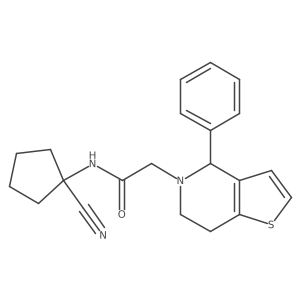 N-(1-cyanocyclopentyl)-2-(4-phenyl-6,7-dihydro-4H-thieno[3,2-c]pyridin-5-yl)acetamide结构式