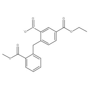 4-(2-Methoxycarbonyl-benzyl)-3-nitro-benzoic acid ethyl ester Structure