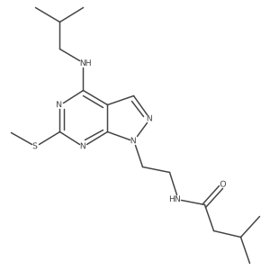 N-(2-(4-(isobutylamino)-6-(methylthio)-1H-pyrazolo[3,4-d]pyrimidin-1-yl)ethyl)-3-methylbutanamide Structure