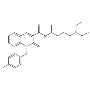 N-(5-(diethylamino)pentan-2-yl)-1-(4-fluorobenzyl)-2-oxo-1,2-dihydro-1,8-naphthyridine-3-carboxamide Structure