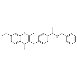 4-[(7-methoxy-2-methyl-4-oxo-4H-chromen-3-yl)oxy]-N-(pyridin-2-ylmethyl)benzamide结构式
