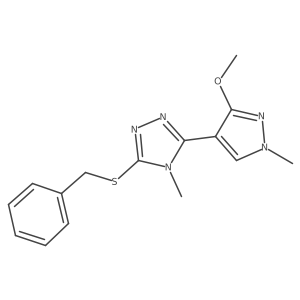 3-(benzylthio)-5-(3-methoxy-1-methyl-1H-pyrazol-4-yl)-4-methyl-4H-1,2,4-triazole结构式