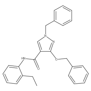 1-benzyl-3-(benzyloxy)-N-(2-ethylphenyl)-1H-pyrazole-4-carboxamide结构式
