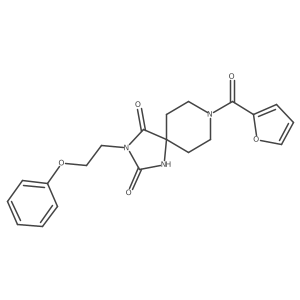 8-(Furan-2-carbonyl)-3-(2-phenoxyethyl)-1,3,8-triazaspiro[4.5]decane-2,4-dione结构式
