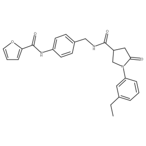 1-(3-Ethylphenyl)-N-(4-(furan-2-carboxamido)benzyl)-5-oxopyrrolidine-3-carboxamide结构式