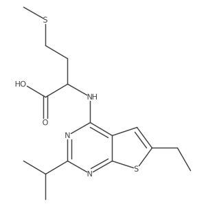 2-((6-Ethyl-2-isopropylthieno[2,3-d]pyrimidin-4-yl)amino)-4-(methylthio)butanoic acid结构式