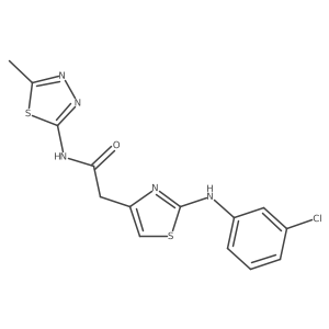 2-{2-[(3-chlorophenyl)amino]-1,3-thiazol-4-yl}-N-(5-methyl-1,3,4-thiadiazol-2-yl)acetamide结构式