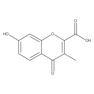 7-Hydroxy-3-methyl-4-oxochromene-2-carboxylic acid结构式