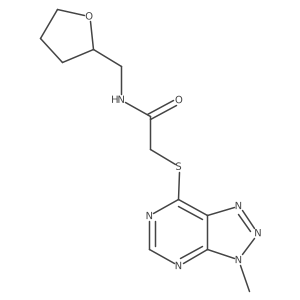 2-((3-methyl-3H-[1,2,3]triazolo[4,5-d]pyrimidin-7-yl)thio)-N-((tetrahydrofuran-2-yl)methyl)acetamide Structure