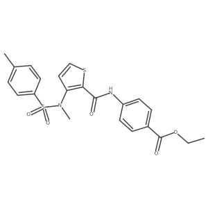 ethyl 4-(3-(N,4-dimethylphenylsulfonamido)thiophene-2-carboxamido)benzoate结构式