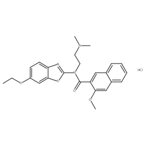 N-[2-(Dimethylamino)ethyl]-N-(6-ethoxy-1,3-benzothiazol-2-YL)-3-methoxynaphthalene-2-carboxamide hydrochloride结构式