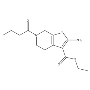 ethyl 2-amino-6-butanoyl-4H,5H,6H,7H-thieno[2,3-c]pyridine-3-carboxylate Structure