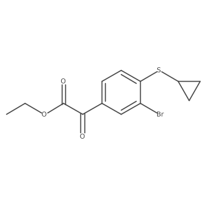 Ethyl [3-bromo-4-(cyclopropylsulfanyl)phenyl](oxo)acetate结构式