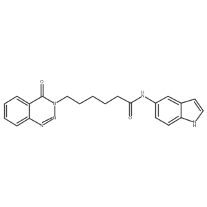 N-(1H-indol-5-yl)-6-(4-oxo-1,2,3-benzotriazin-3(4H)-yl)hexanamide结构式
