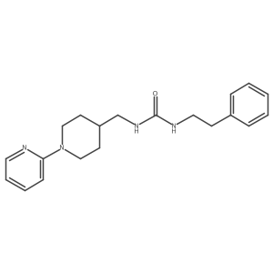 1-Phenethyl-3-((1-(pyridin-2-yl)piperidin-4-yl)methyl)urea结构式