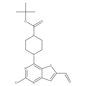 Tert-butyl 4-(2-chloro-6-formylthieno[3,2-d]pyrimidin-4-yl)piperazine-1-carboxylate Structure