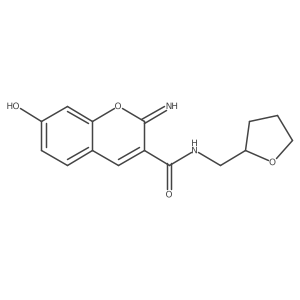 7-hydroxy-2-imino-N-(tetrahydrofuran-2-ylmethyl)-2H-chromene-3-carboxamide Structure
