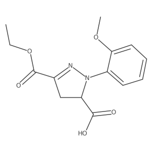 3-(Ethoxycarbonyl)-1-(2-methoxyphenyl)-4,5-dihydro-1H-pyrazole-5-carboxylic acid结构式