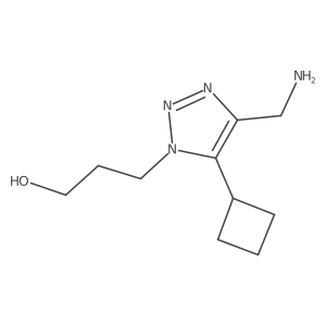 3-[4-(aminomethyl)-5-cyclobutyl-1H-1,2,3-triazol-1-yl]propan-1-ol结构式