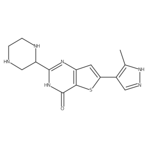 6-(3-Methyl-1H-pyrazol-4-yl)-2-(2-piperazinyl)thieno[3,2-d]pyrimidin-4(3h)-one结构式