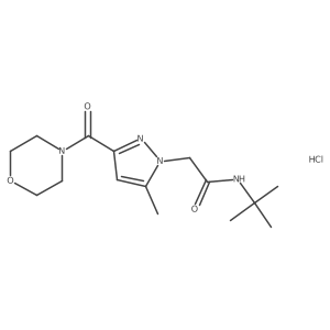 N-(tert-butyl)-2-(5-methyl-3-(morpholine-4-carbonyl)-1H-pyrazol-1-yl)acetamide hydrochloride结构式