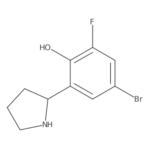 4-Bromo-2-fluoro-6-(pyrrolidin-2-yl)phenol结构式