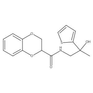 N-(2-hydroxy-2-(thiophen-2-yl)propyl)-2,3-dihydrobenzo[b][1,4]dioxine-2-carboxamide结构式