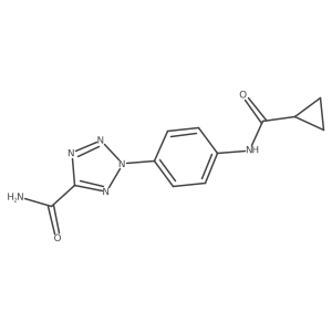 2-(4-(cyclopropanecarboxamido)phenyl)-2H-tetrazole-5-carboxamide结构式