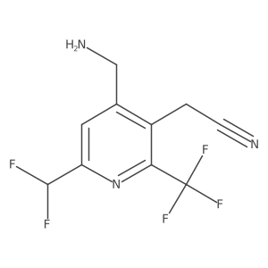 2-(4-(Aminomethyl)-6-(difluoromethyl)-2-(trifluoromethyl)pyridin-3-yl)acetonitrile Structure