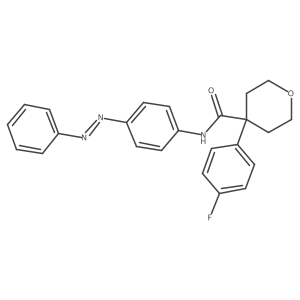 2H-Pyran-4-carboxamide, 4-(4-fluorophenyl)tetrahydro-N-[4-(2-phenyldiazenyl)phenyl]- Structure