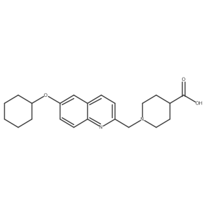 1-((6-(Cyclohexyloxy)quinolin-2-yl)methyl)piperidine-4-carboxylic acid结构式