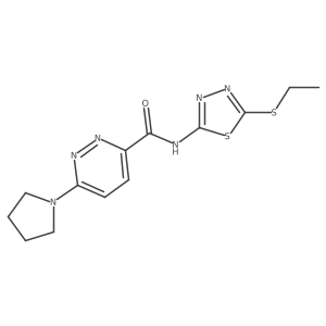 N-(5-(ethylthio)-1,3,4-thiadiazol-2-yl)-6-(pyrrolidin-1-yl)pyridazine-3-carboxamide Structure
