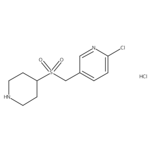 2-Chloro-5-((piperidin-4-ylsulfonyl)methyl)pyridine hydrochloride结构式