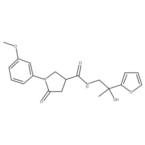 N-(2-(furan-2-yl)-2-hydroxypropyl)-1-(3-methoxyphenyl)-5-oxopyrrolidine-3-carboxamide结构式