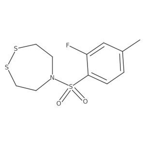 5-(2-Fluoro-4-methylbenzenesulfonyl)-1,2,5-dithiazepane结构式