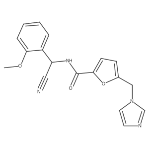 N-[cyano(2-methoxyphenyl)methyl]-5-[(1H-imidazol-1-yl)methyl]furan-2-carboxamide结构式