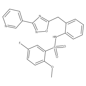5-fluoro-2-methoxy-N-(2-((3-(pyridin-3-yl)-1,2,4-oxadiazol-5-yl)methyl)phenyl)benzenesulfonamide结构式