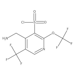4-(Aminomethyl)-2-(trifluoromethoxy)-5-(trifluoromethyl)pyridine-3-sulfonyl chloride Structure