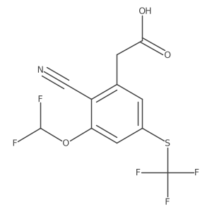 2-(2-Cyano-3-(difluoromethoxy)-5-((trifluoromethyl)thio)phenyl)acetic acid结构式