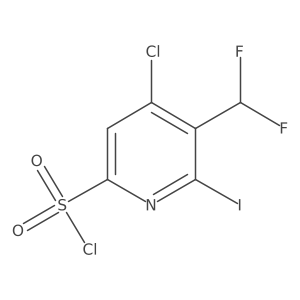 4-Chloro-5-(difluoromethyl)-6-iodopyridine-2-sulfonyl chloride Structure