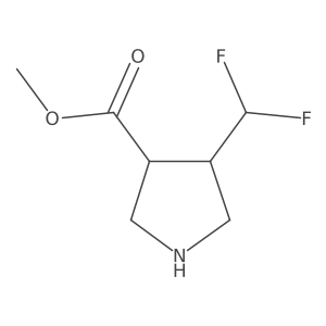 Methyl (3S,4S)-4-(difluoromethyl)pyrrolidine-3-carboxylate结构式