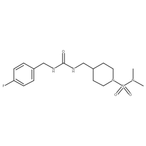 4-((3-(4-fluorobenzyl)ureido)methyl)-N,N-dimethylpiperidine-1-sulfonamide结构式